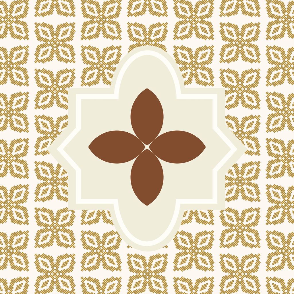 The Hearthstone mahjong mat - chestnut brown and gold medallion design