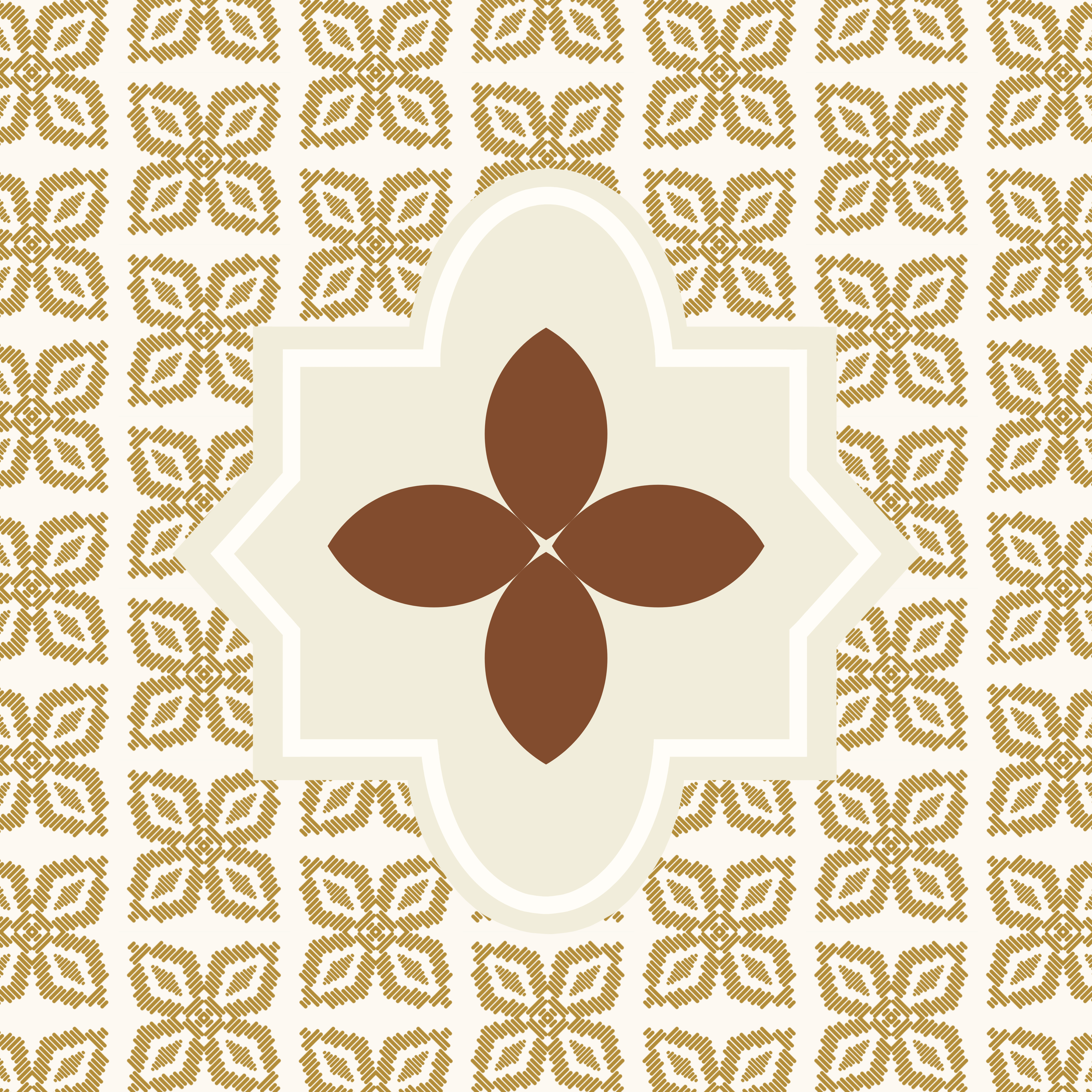 The Hearthstone mahjong mat - chestnut brown and gold medallion design