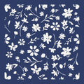 Providence Floral mahjong mat - navy blue and white wildflower design