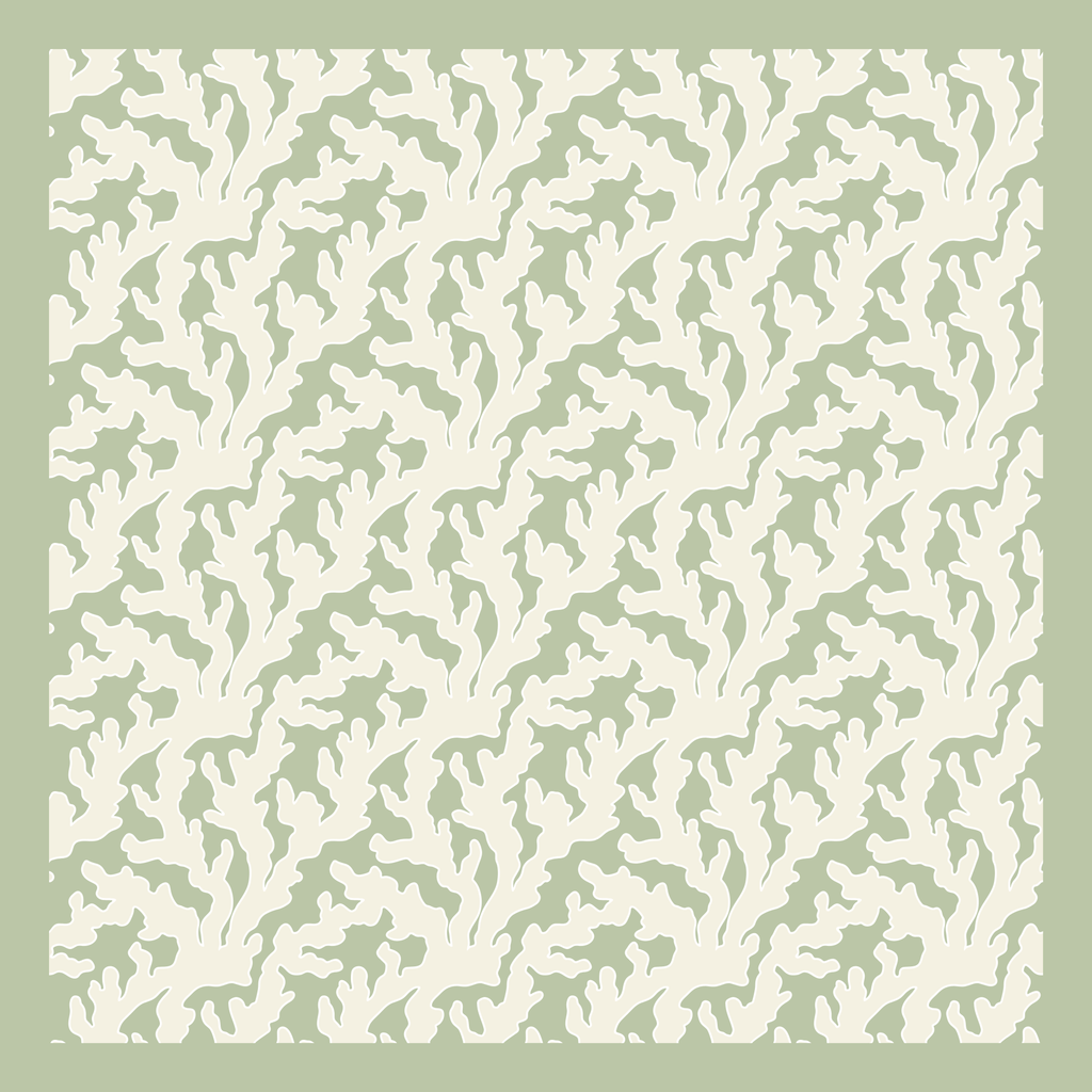 Sage Seagrass mahjong mat - sage green and off-white botanical design