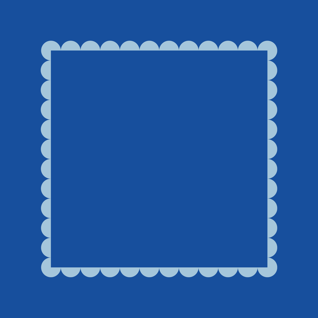 Bright Series: Blue mahjong mat - royal blue and sky blue scallop design