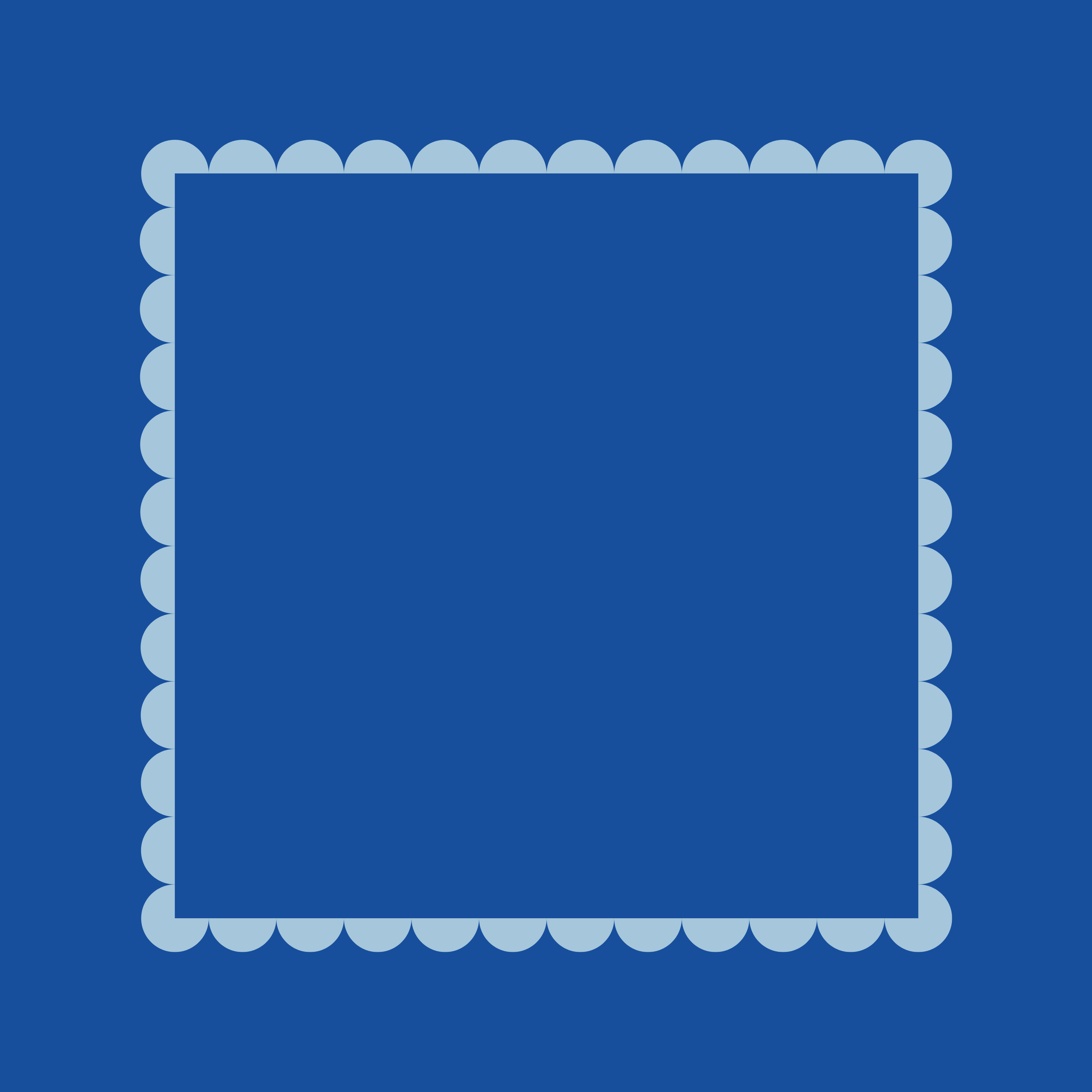 Bright Series: Blue mahjong mat - royal blue and sky blue scallop design