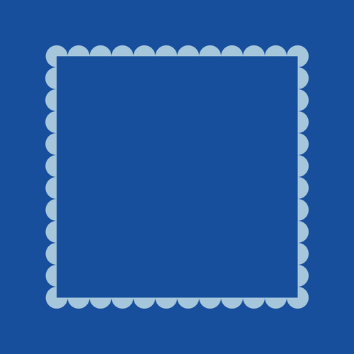 Bright Series: Blue mahjong mat - royal blue and sky blue scallop design