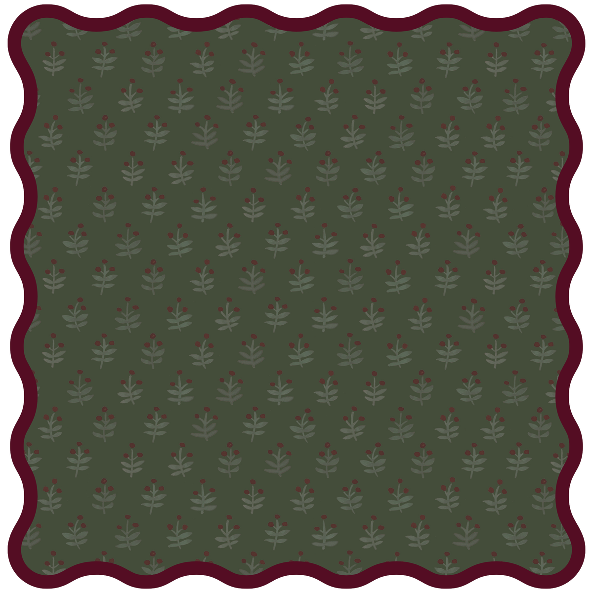 Holiday Bloom Scallop Leatherette Mahjong Mat