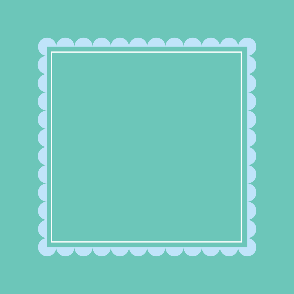 Bright Series: Seafoam mahjong mat - seafoam teal and powder blue scallop design