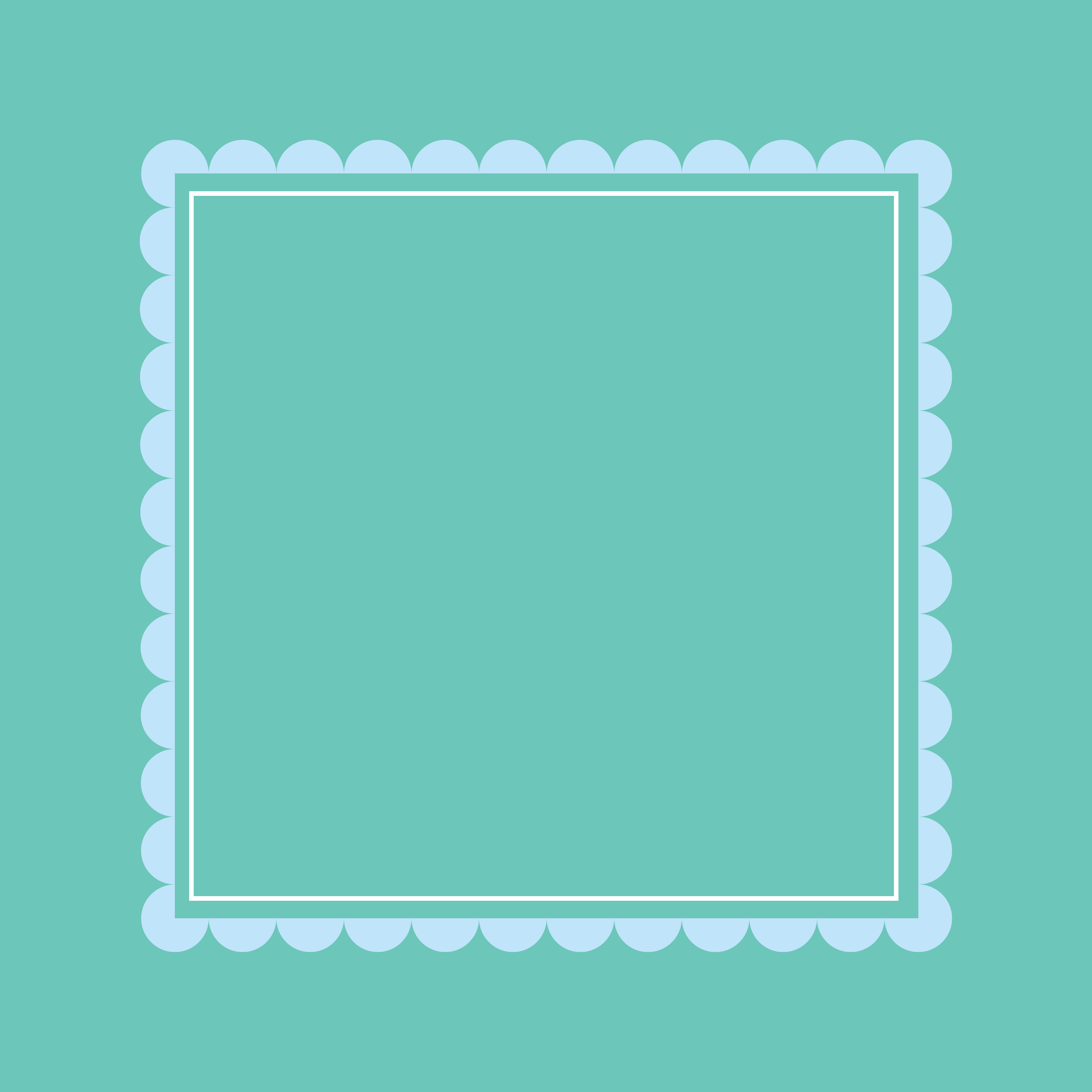 Bright Series: Seafoam mahjong mat - seafoam teal and powder blue scallop design