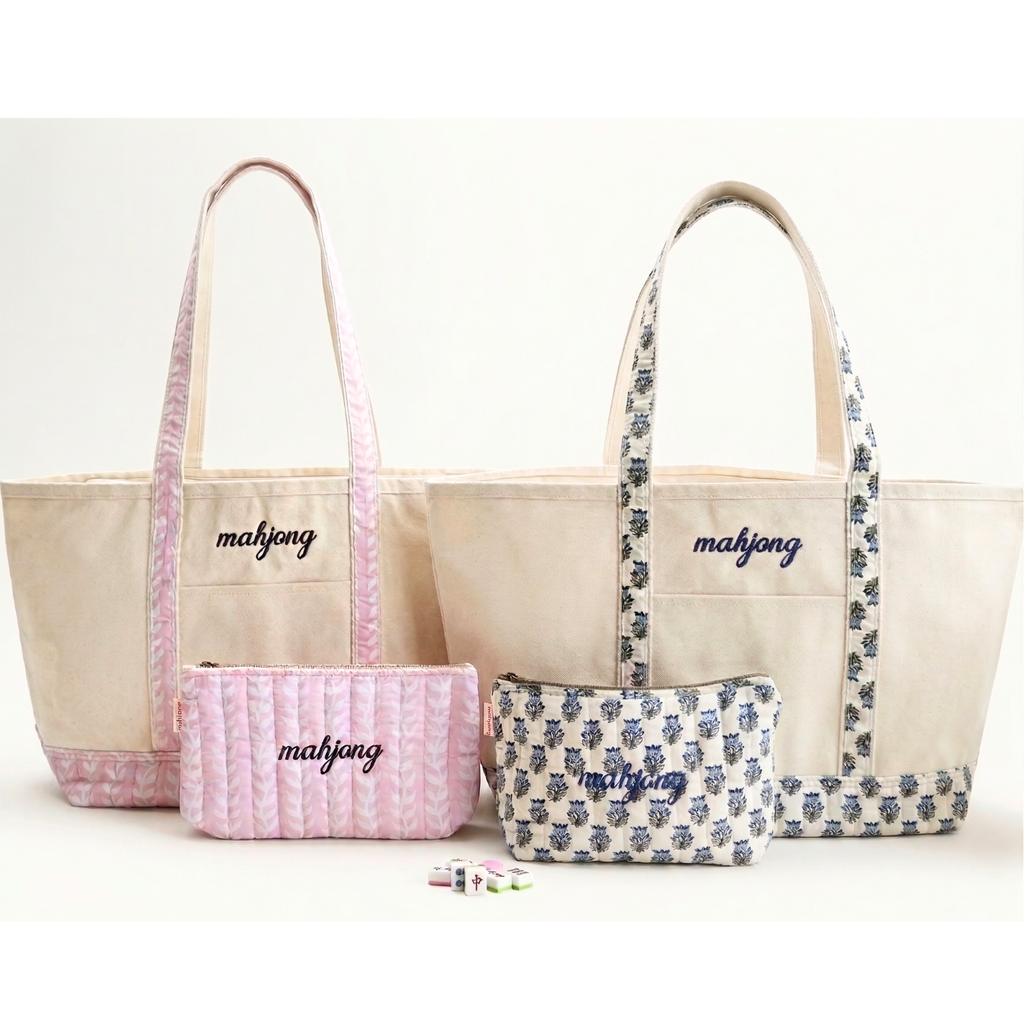 Block Print Tote Bag Set