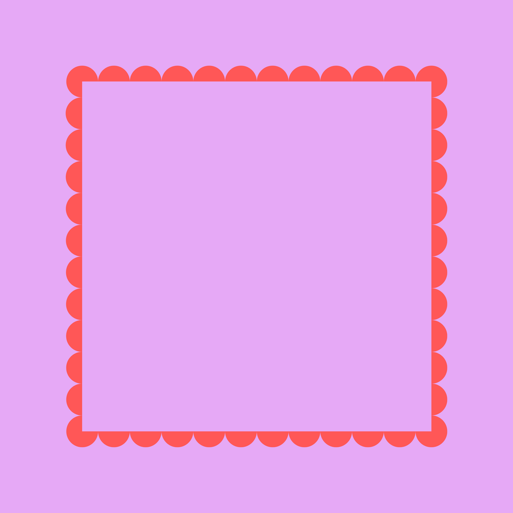 Bright Series: Lilac mahjong mat - lilac and coral-pink scallop design
