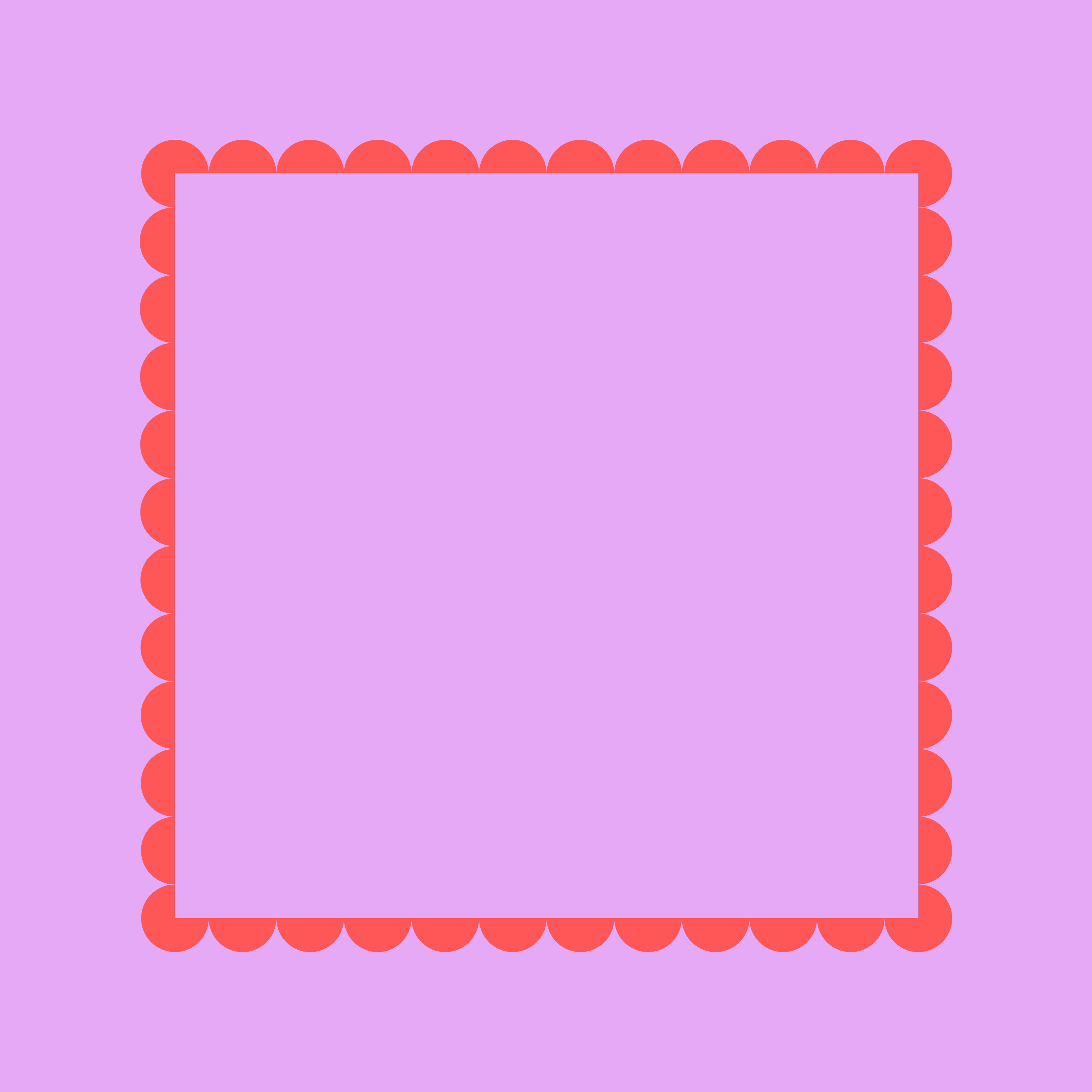 Bright Series: Lilac mahjong mat - lilac and coral-pink scallop design