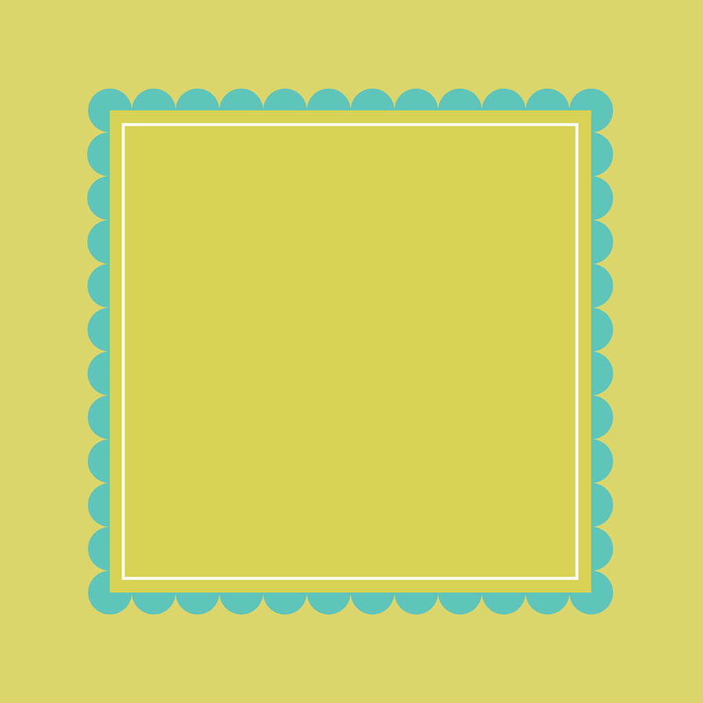 Bright Series: Chartreuse mahjong mat - chartreuse and turquoise scallop design