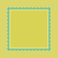 Bright Series: Chartreuse mahjong mat - chartreuse and turquoise scallop design