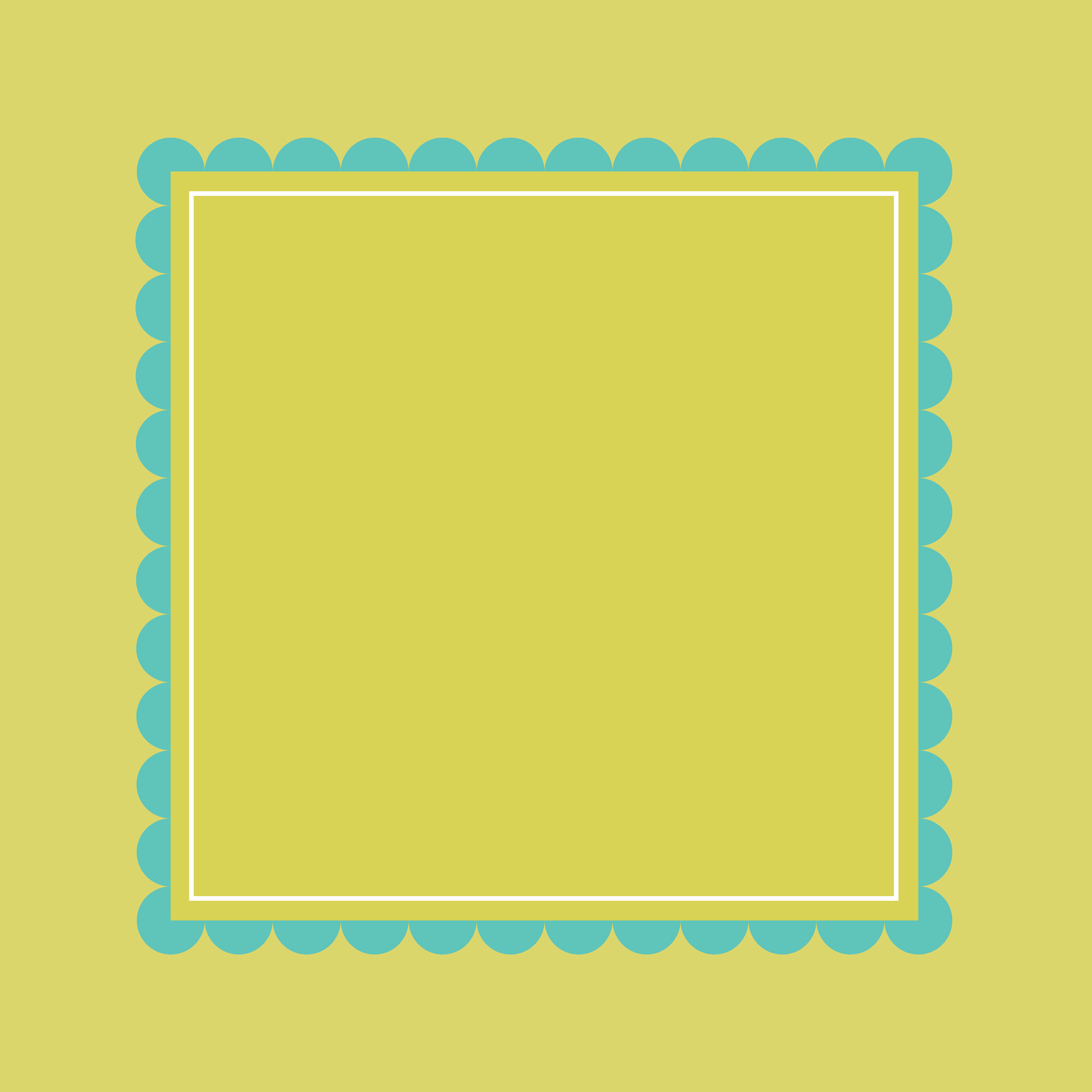 Bright Series: Chartreuse mahjong mat - chartreuse and turquoise scallop design
