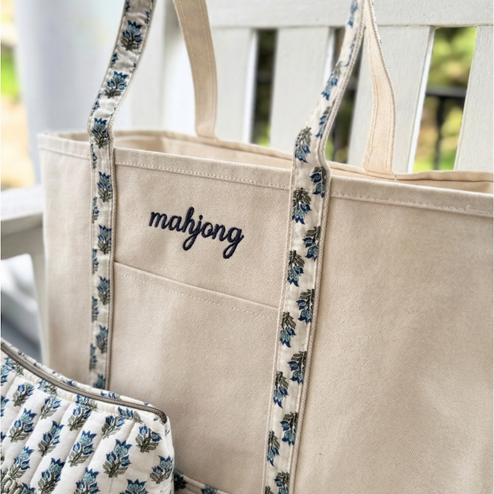 Block Print Tote Bag Set