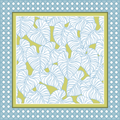 Calathea Coast mahjong mat - sky blue and lime green tropical botanical design