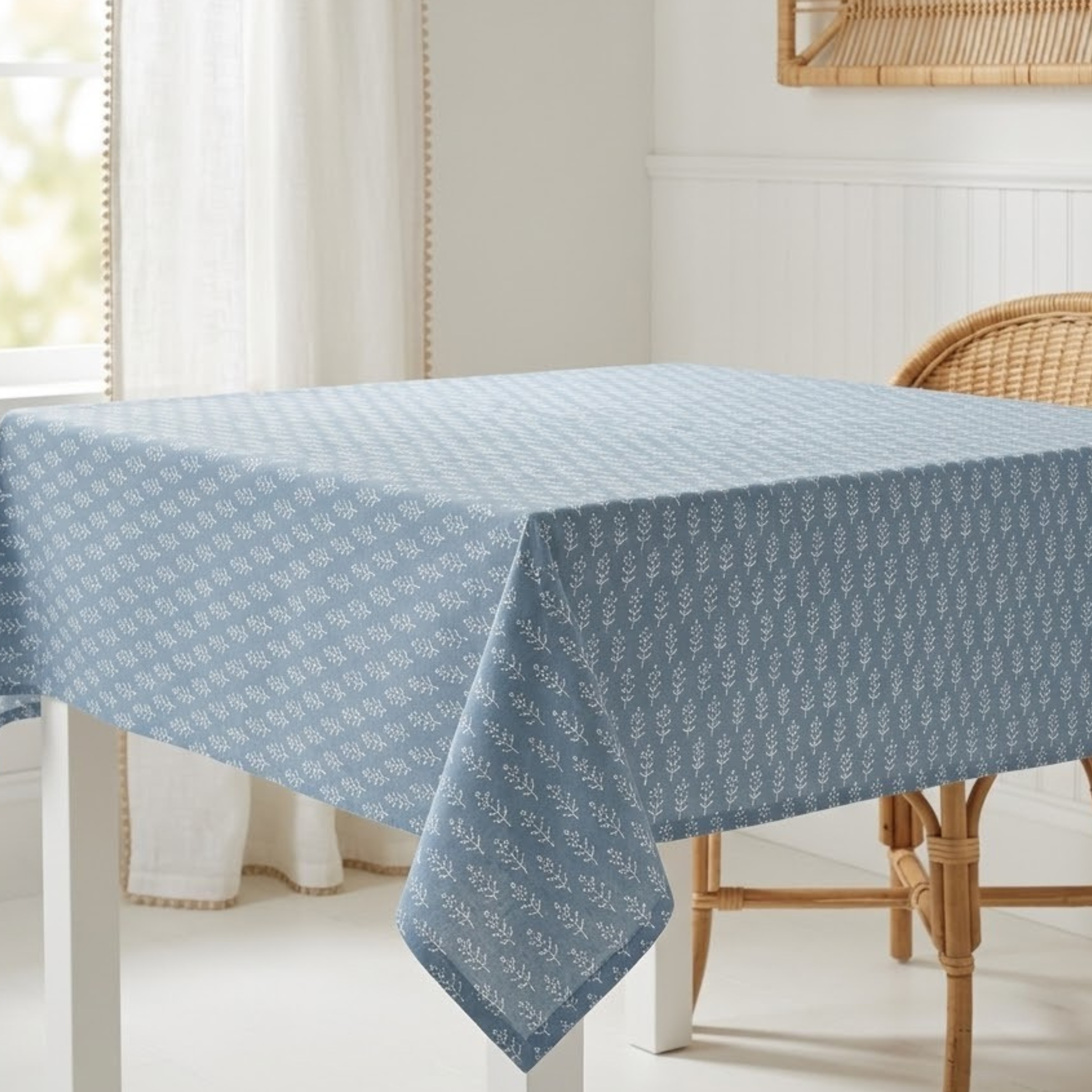Calico Blue Tablecloth