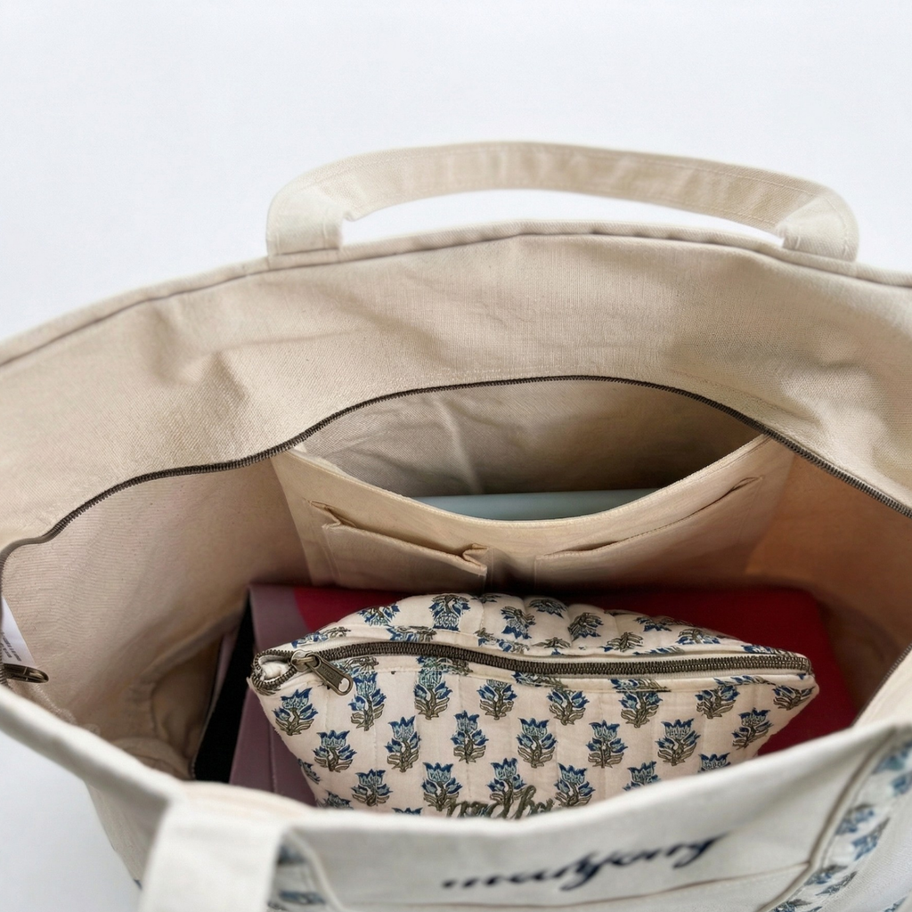 Block Print Tote Bag Set