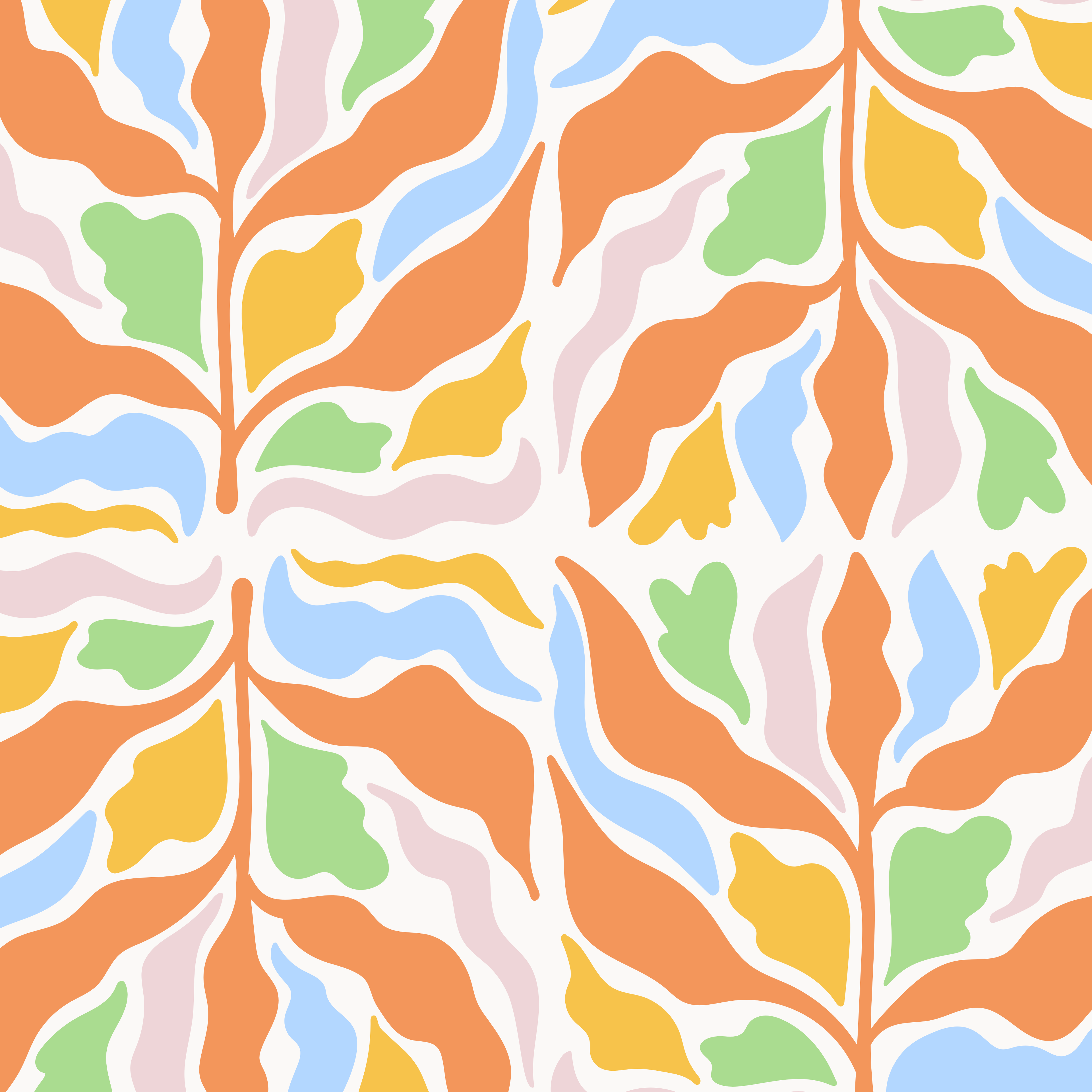 Morning Mimosa mahjong mat - terracotta, yellow, and pastel floral design