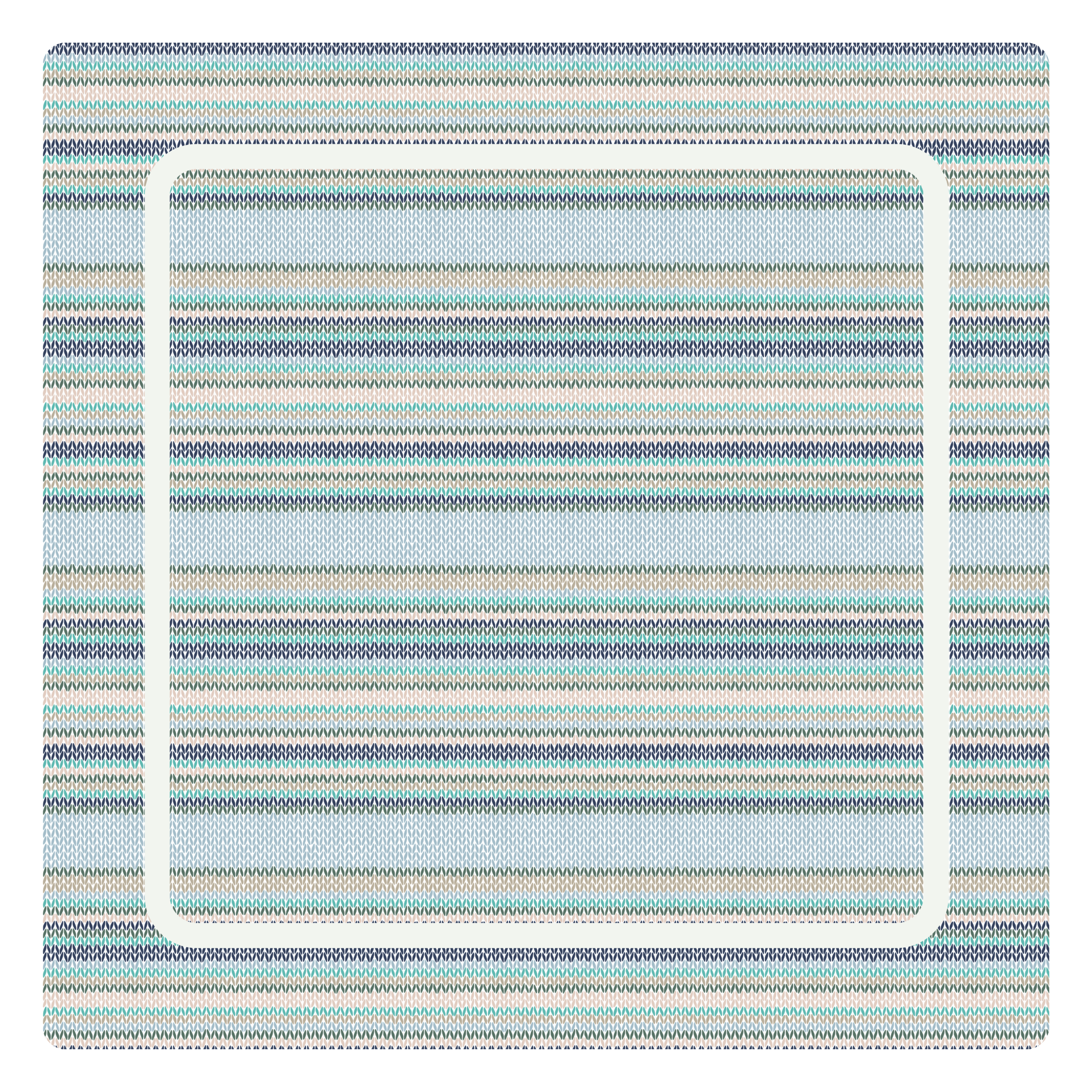 Cable Classic mahjong mat, Greek key pattern border, navy and turquoise, non-slip neoprene