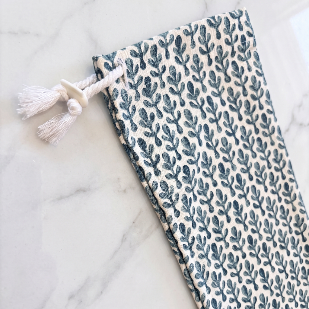 Blockprint Mahjong Mat Bags