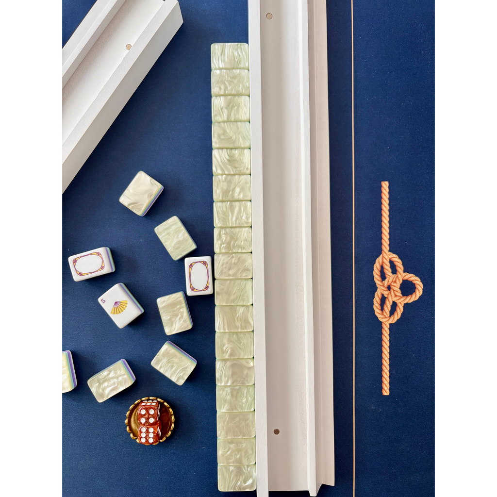 Harbor Line mahjong mat with canvas storage bag