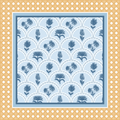 Cane & Coast mahjong mat - sky blue and mustard gold coastal floral design