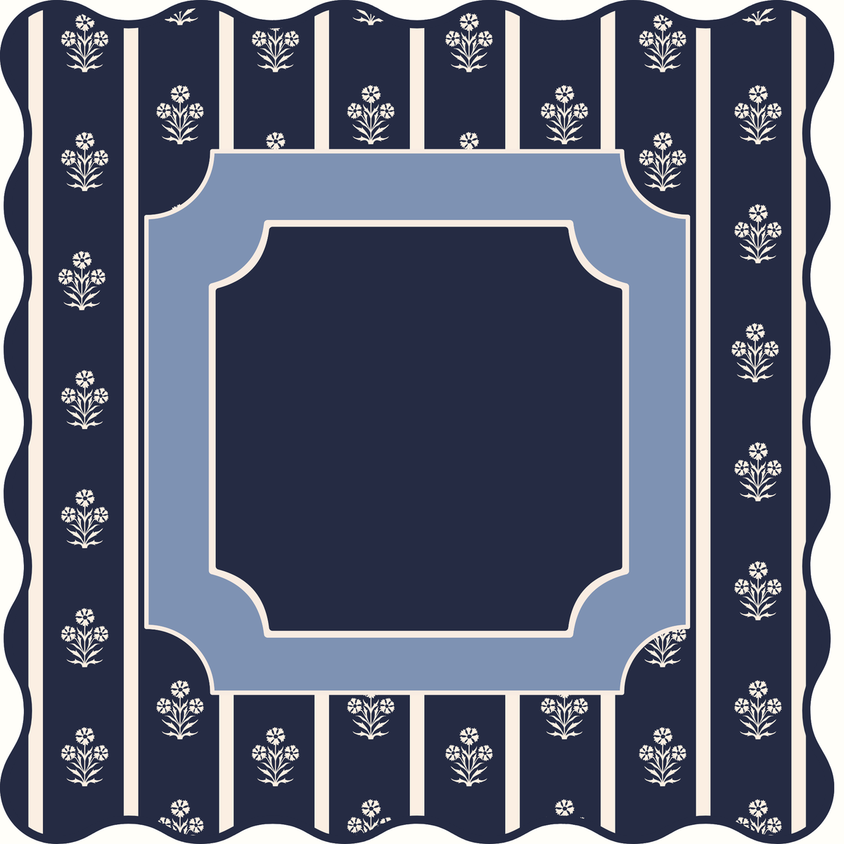 Twilight Posy Scallop Leatherette Mahjong Mat