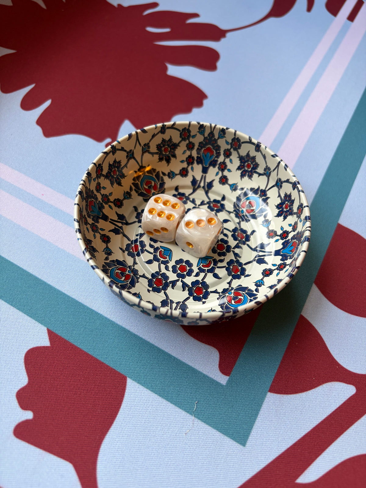 Ink Lattice Mahjong Dice Dish