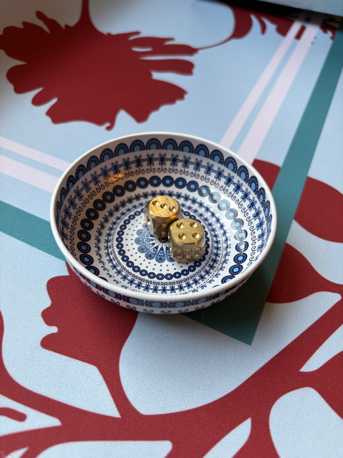 Old Town Blue Mahjong Dice Dish