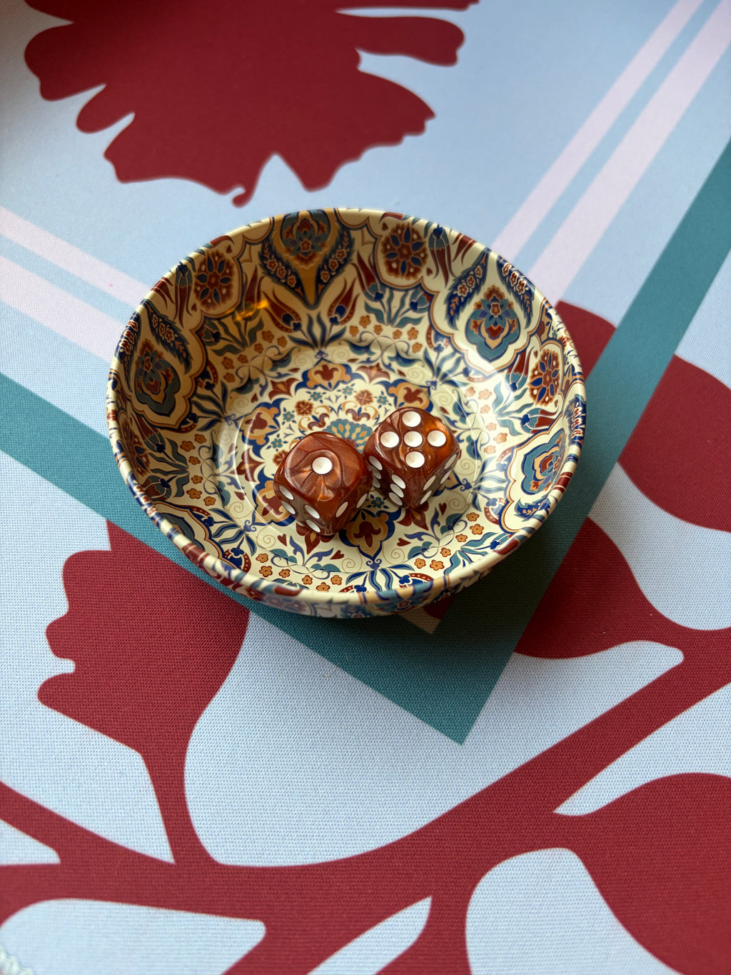 Amber Medallion Mahjong Dice Dish