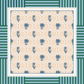 Beaufort Bay mahjong mat - denim blue and hunter green coastal floral design