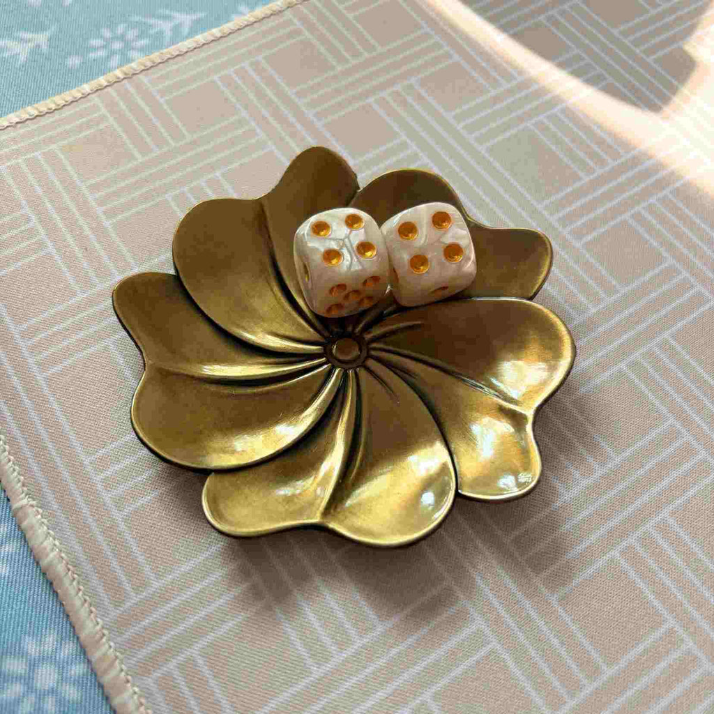 Brass Flower Dice Dish