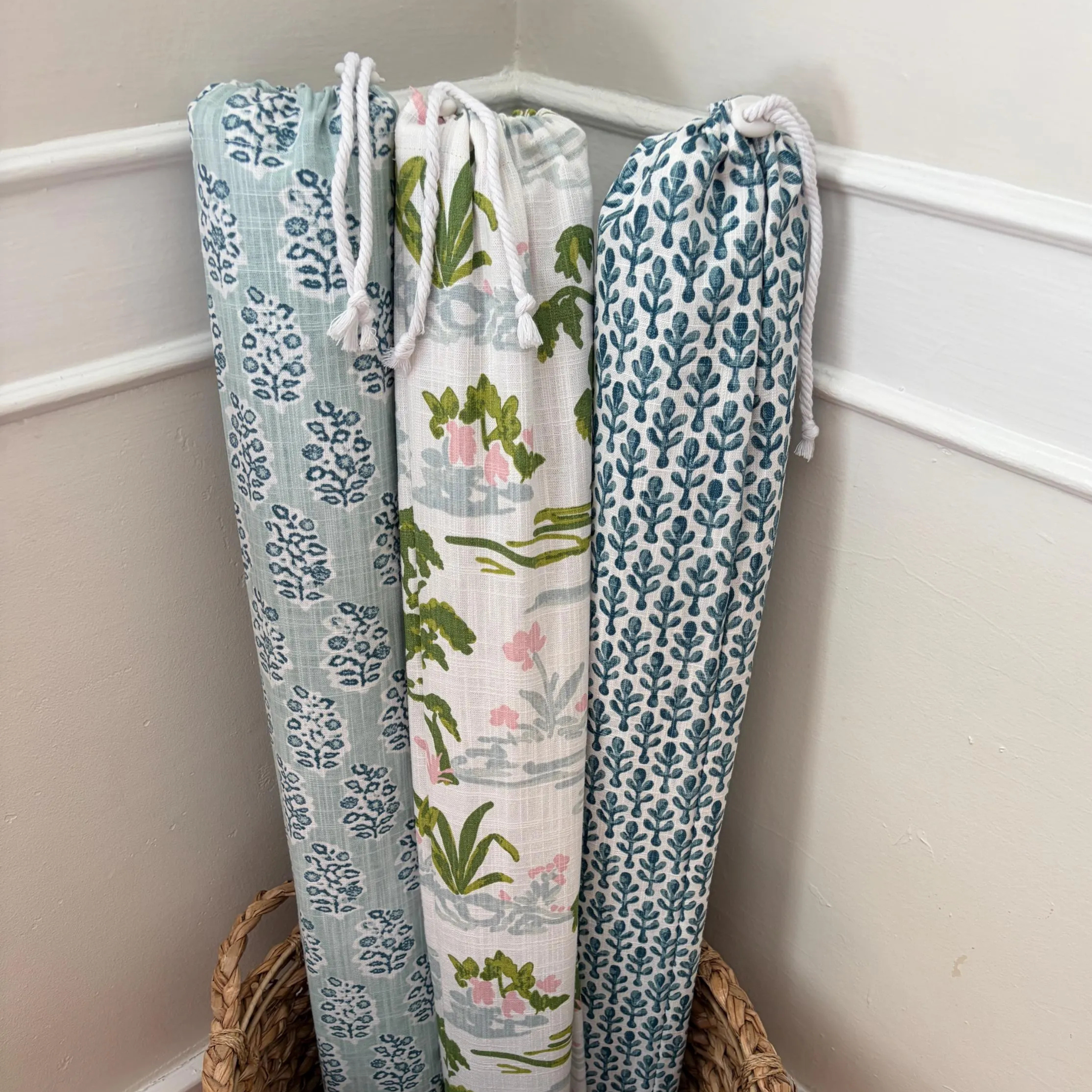 Blockprint Mahjong Mat Bags