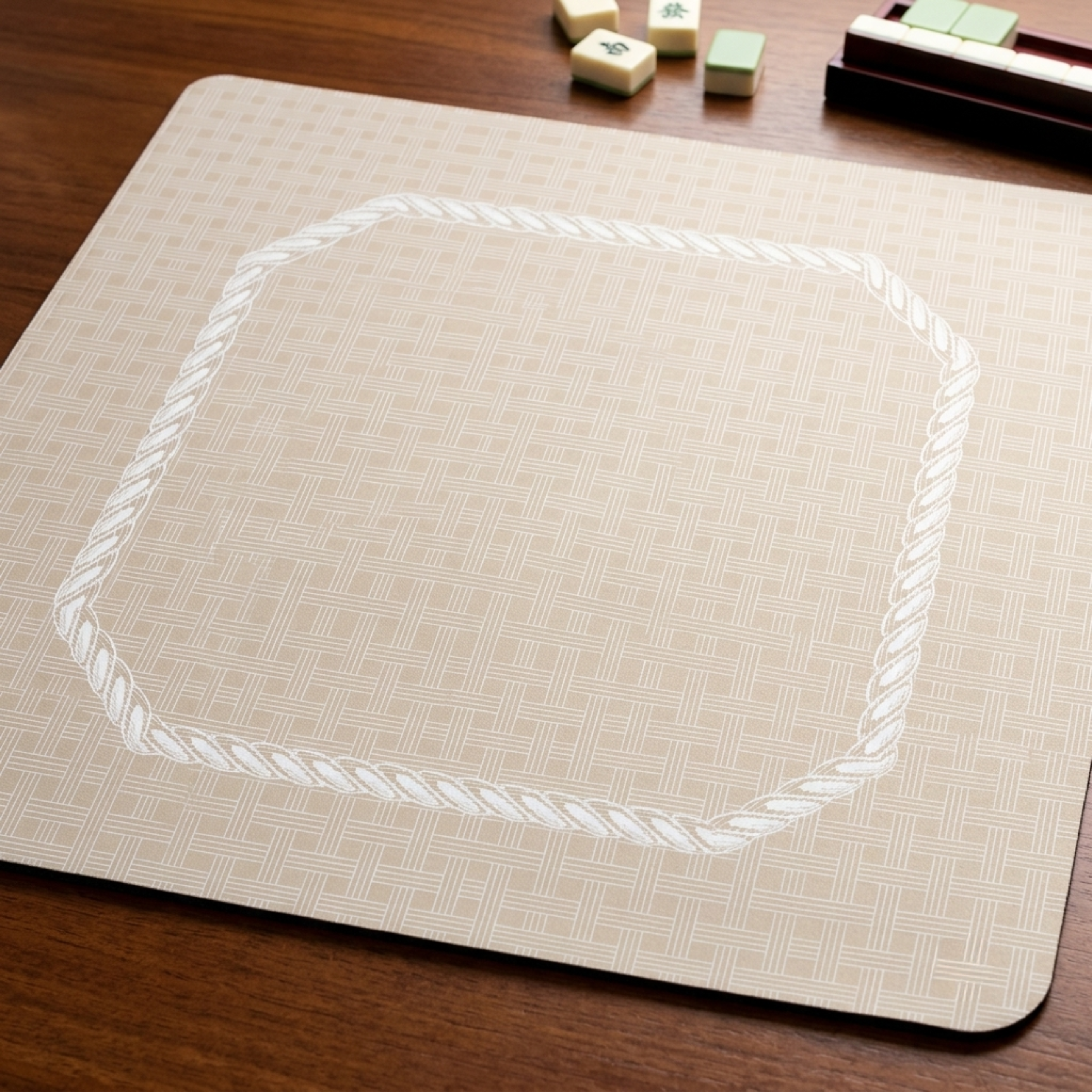 The Heirloom mahjong mat styled on game table