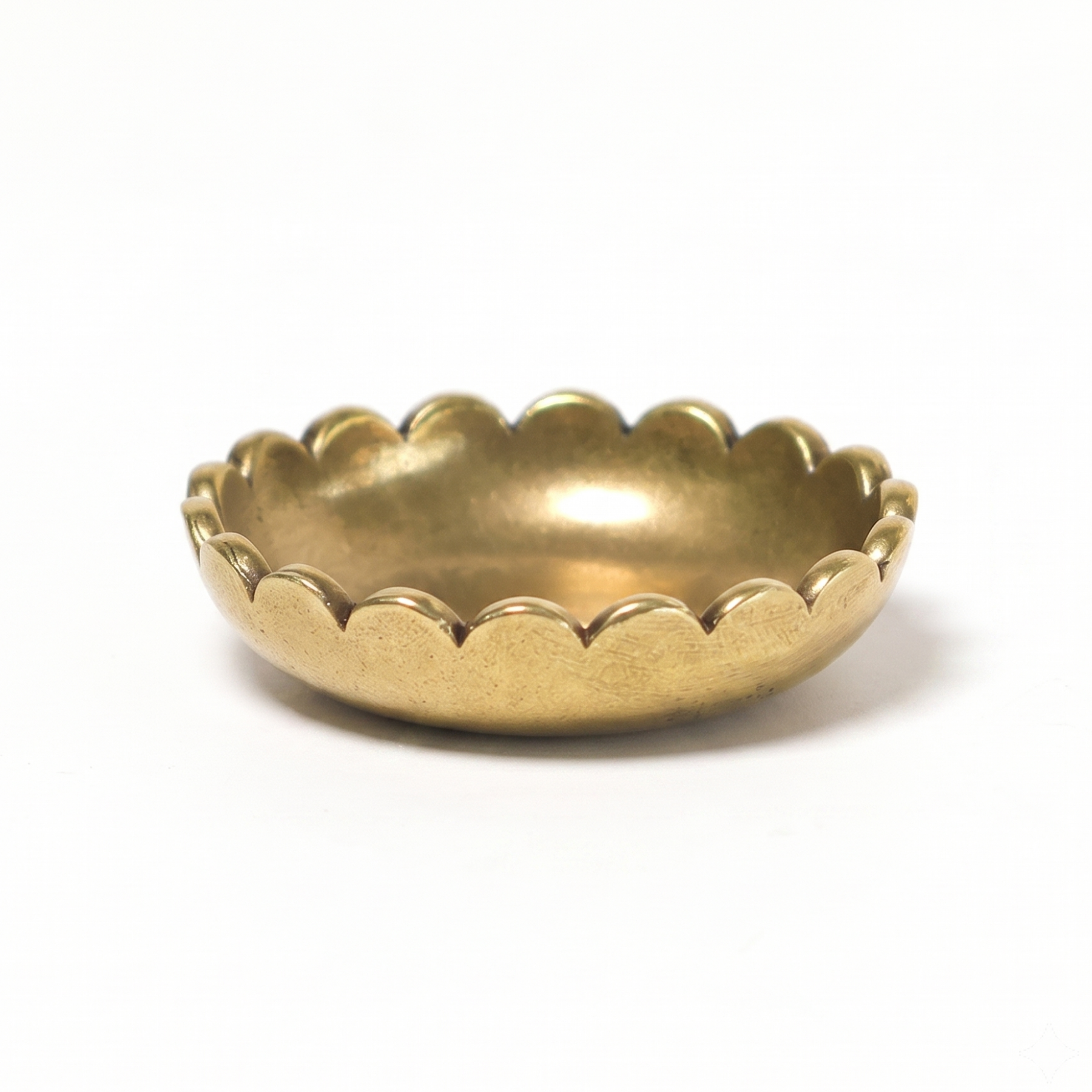 Scalloped Brass Dice Dish