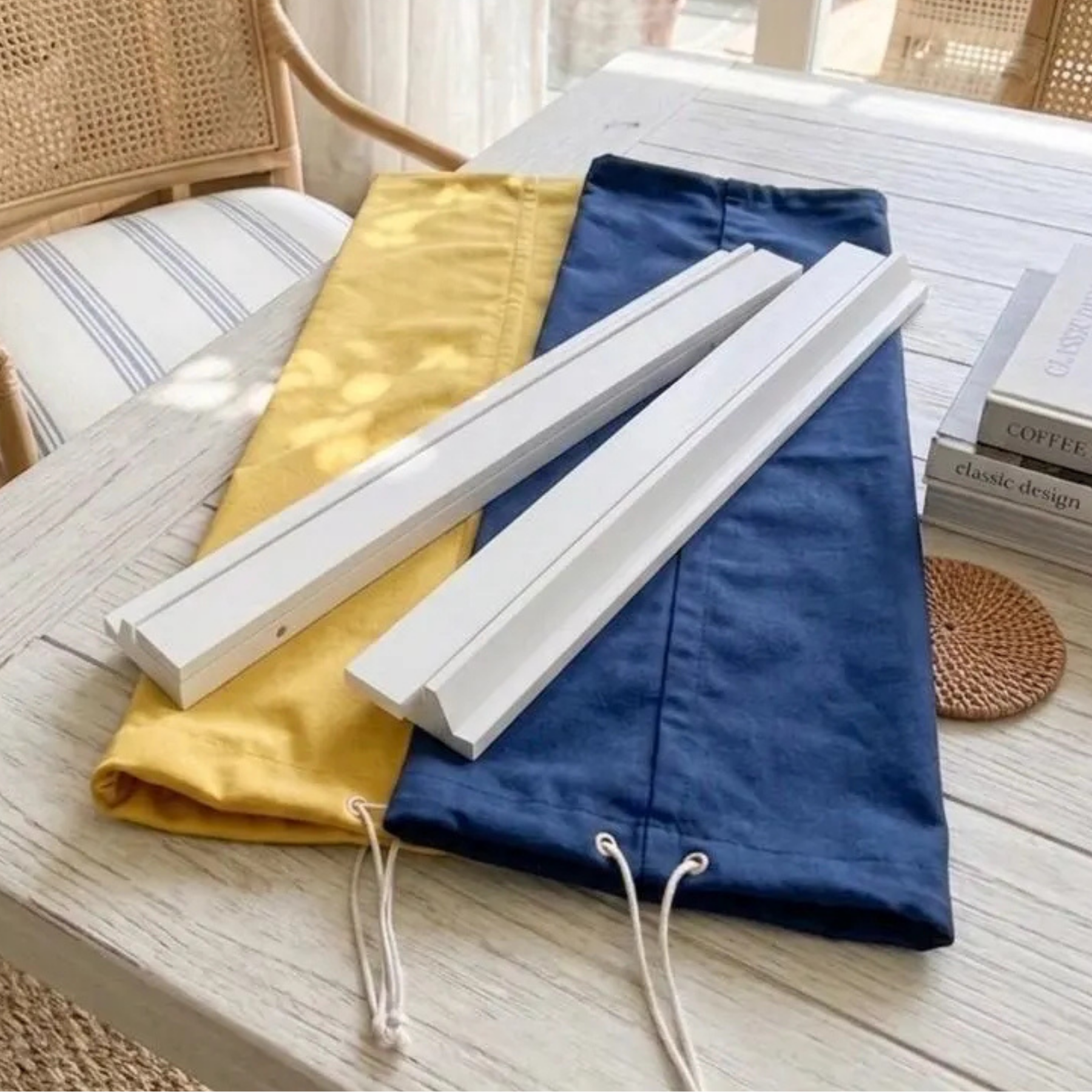 Velvet Mahjong Storage Bag Premium Quality Organizer Holds Four Twenty Inch Racks Gold Drawstring Closure Four Pocket Interior Design Game Night Essential Protective Storage Solution Butter Yellow Navy Color Options Luxury Gaming Accessory
