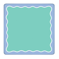 The Waverly: Breeze mahjong mat, coastal wavy edge design, turquoise and periwinkle, non-slip neoprene