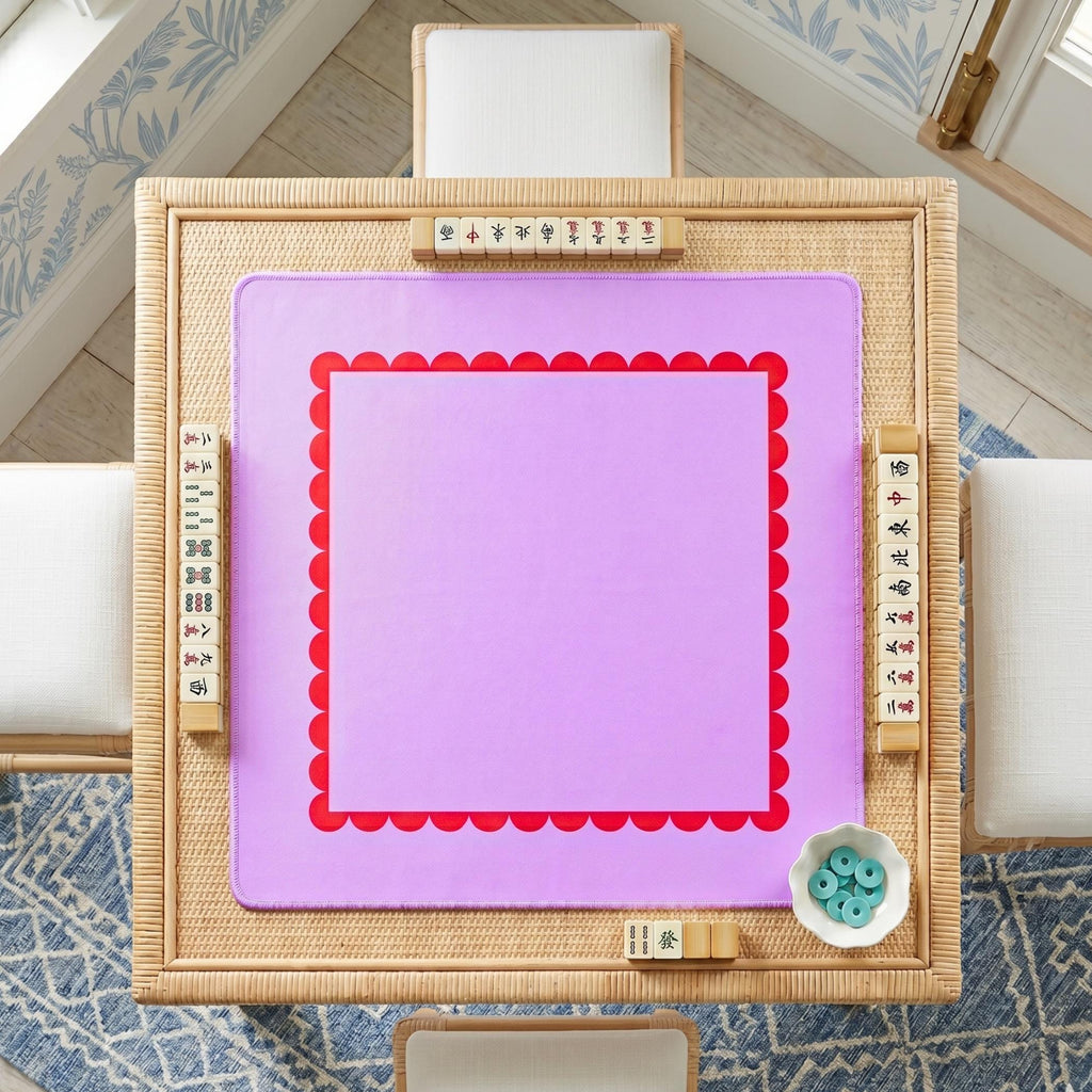 Bright Series: Lilac mahjong mat, waterproof neoprene, compact travel size