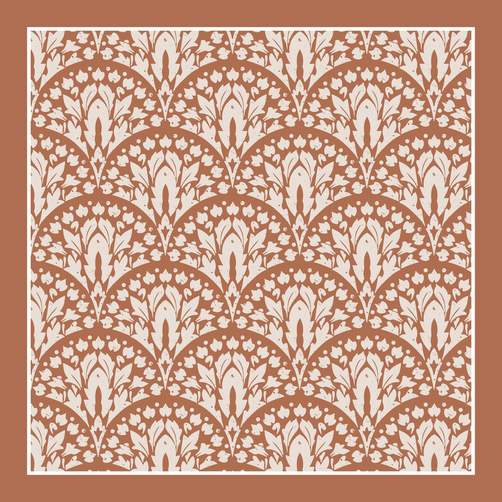Terracotta Toile Square Leatherette Mahjong Mat